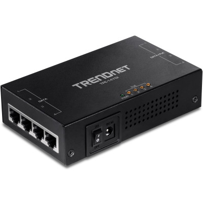 TRENDnet TPE-147GI Gigabit PoE+ Injector, Up to 30W power, 4 Gigabit ports and Gigabit PoE ports 